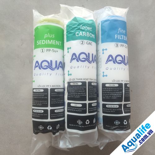 Combo 3 Quả Lõi Lọc Nước 1-2-3 AQUA / Lõi Lọc Nước Aqua TL hàng Tốt Chất lượng